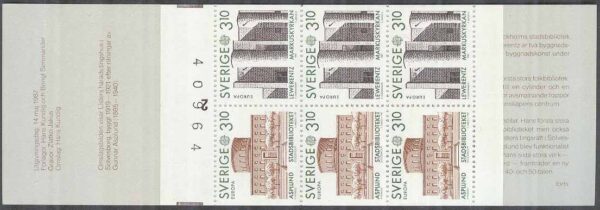 Sverige - F H 375 cyls 2 + kn Europa CEPT 1987 Arkitektur, kpl ** DUBBEL