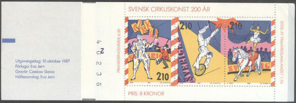 Sverige - F H 379 cyls 2 + kn Svensk cirkuskonst 200 år, kpl ** DUBBEL
