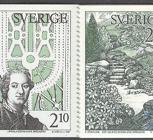 Sverige – F H 380 cyls 1 + kn Botaniska trädgårdar, kpl ** DUBBEL