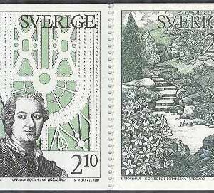 Sverige – F H 380 cyls 2 slinga + kn Botaniska trädgårdar, kpl ** DUBBEL