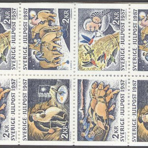 Sverige – F H 381 RT Julpost 1987 – Folksägner, kpl **