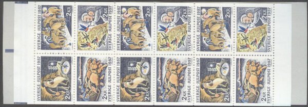 Sverige - F H 381 RT Julpost 1987 - Folksägner, kpl **