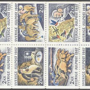 Sverige – F H 381 RT + cyls 1 Julpost 1987 – Folksägner, kpl ** DUBBEL