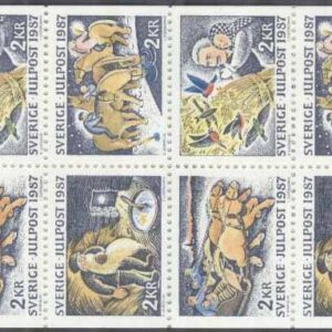 Sverige – F H 381 cyls 1 + kn Julpost 1987 – Folksägner, kpl ** DUBBEL