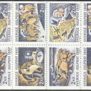 Sverige – F H 381 cyls 2 + kn Julpost 1987 – Folksägner, kpl ** DUBBEL