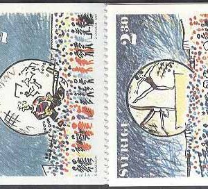 Sverige – F H 393 cyls 2 fot + kn Globen, kpl ** DUBBEL