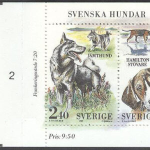 Sverige – F H 399 RT 7,2×1,8 + cyls 2 Svenska Hundar, kpl ** DUBBEL