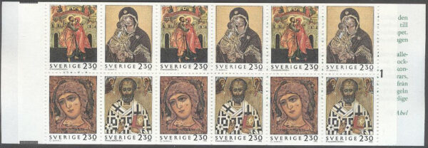 Sverige - F H 432 cyls 1 Julpost 1992 - Ikoner, kpl **