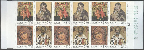 Sverige - F H 432 cyls 2 Julpost 1992 - Ikoner, kpl **