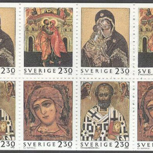 Sverige – F H 432 kn Julpost 1992 – Ikoner, kpl **