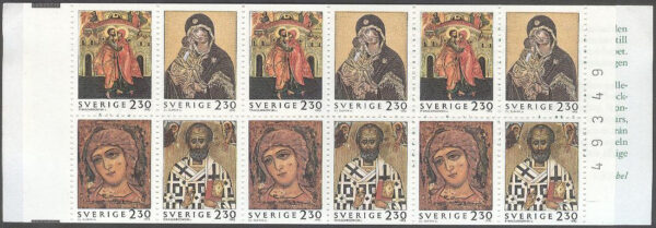 Sverige - F H 432 kn Julpost 1992 - Ikoner, kpl **