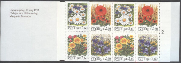 Sverige - F H 436 cyls 2 Rabattfrimärken XV - Sommarblommor, kpl **
