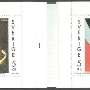 Sverige – F H 437 cyls 1 + kn Europa CEPT 1993 – Samtida Konst, kpl **Dubbel