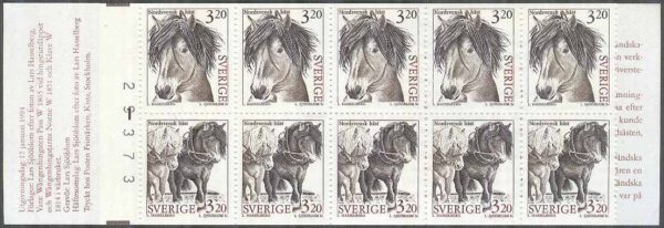 Sverige - F H 444 cyls  1 + kn Lantdjur - Hästar, kpl ** DUBBEL
