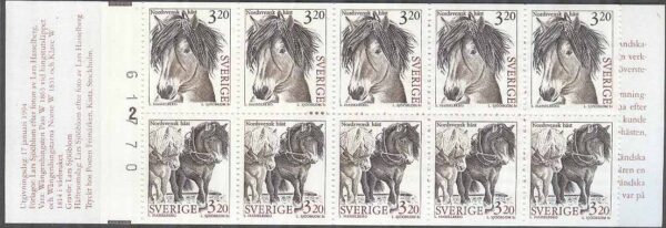 Sverige - F H 444 cyls  2 + kn Lantdjur - Hästar, kpl ** DUBBEL