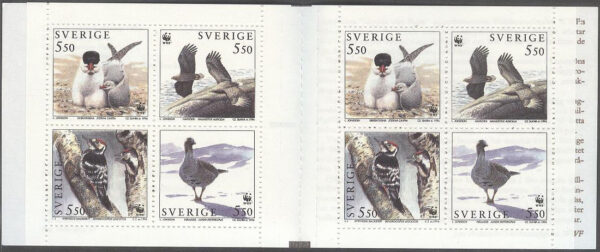 Sverige - F H 452 Skydda våra fåglar - WWF, kpl **