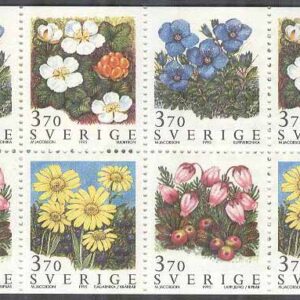 Sverige – F H 458 B cyls 1 + kn Fjällblommor, kpl ** DUBBEL