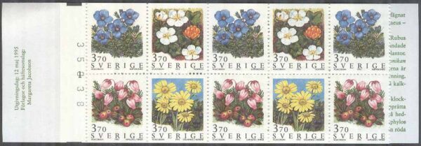 Sverige - F H 458 B cyls 1 + kn Fjällblommor, kpl ** DUBBEL