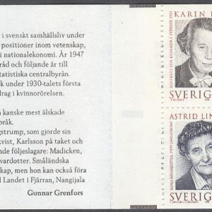 Sverige – F H 470 Europa CEPT 1996 Berömda kvinnor, kpl **