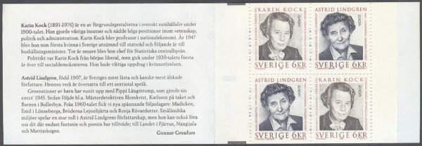 Sverige - F H 470 Europa CEPT 1996 Berömda kvinnor, kpl **