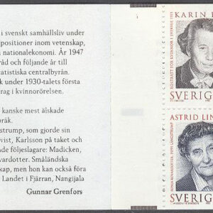Sverige – F H 470 RT Europa CEPT 1996 Berömda kvinnor, kpl **