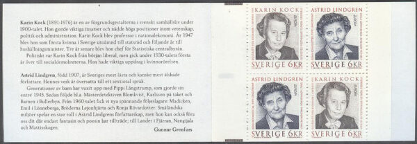 Sverige - F H 470 RT Europa CEPT 1996 Berömda kvinnor, kpl **