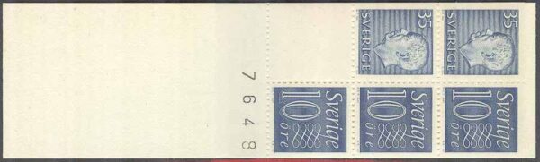 Sverige - F HA  10 OH kn 4+ blockstil Gustaf VI Adolf typ III, Ny Siffertyp , kpl **