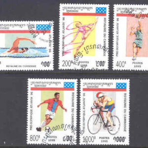Kambodja – M 1497-1501 OS i Atlanta 1996 bla Fotboll – Cykel – Basket, 5 kpl