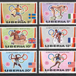 Liberia – M  826-831 OS i München 1972, 6 kpl stpl
