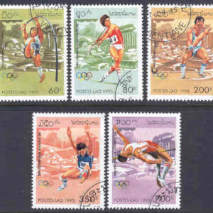 Laos – M 1455-1459 OS i  Atlanta 1996 Friidrott, 5 kpl stpl