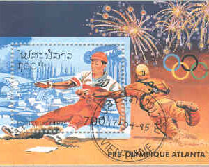 Laos – M BL 456 För-OS Atlanta, baseball, block