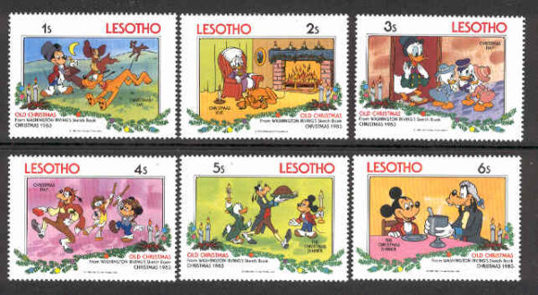 Lesotho - M  433-438 Disney - Gammaldags jul, 6 ol **