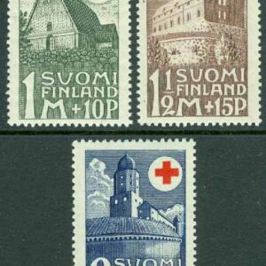 Finland – F  168-170 Röda Korset; Kyrka, slott, 3 kpl **