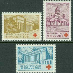 Finland – F  177-179 Röda Korset; Monumentalbyggnader i Helsingfors, 3 kpl **