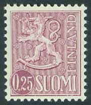 Finland – F  567 I Lejontyp m/63 Typ I, 0,25 Mk **