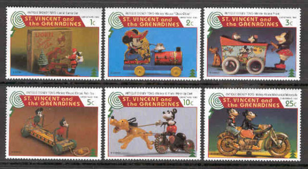 St. Vincent - M 3362-3367 Disney - Disneyleksaker, 6 olika **