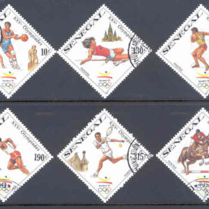Senegal – M 1065-1070 A OS i Barcelona 1992 bla Friidrott, 6 kpl