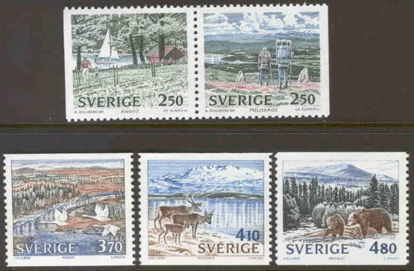 Sverige - F 1599-1603 Nationalparker 2, 5 kpl **