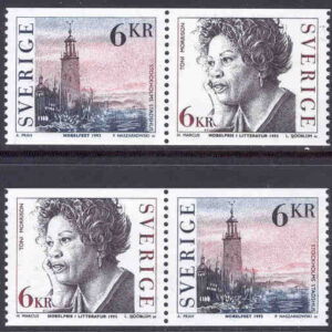Sverige – F 1819SX!+SX2 Toni Morrison, Nobelrpistagare i litteratur 1993, 2 par kpl **