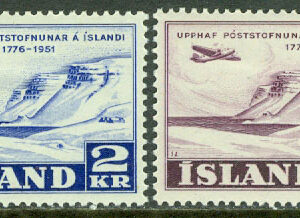 Island – F  309-310 Islands postväsen 175 år, 2 kpl **