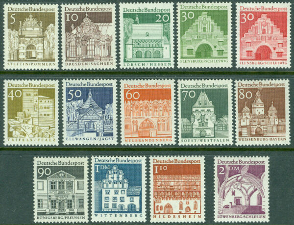 Tyskland - M  489-501, 503 Tyska byggnadsverk från 1100-talet, 14 ol **