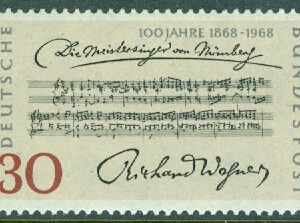 Tyskland – M  566 100-årsjubileum av premiären av ”Mästersångarna från Nûrnberg”, 1 kpl **