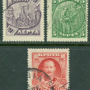 Kreta – M   19-21 Cybele, Gudarnas moder, Britomaris, Prins Georg, 3 ol stpl