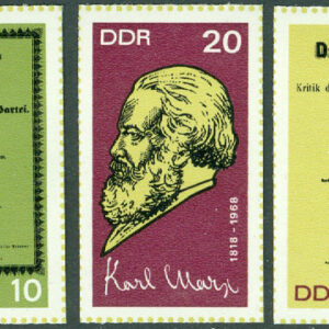 DDR – M 1365-1367B Karl Marx födelse 150 år, 3 kpl otand. **