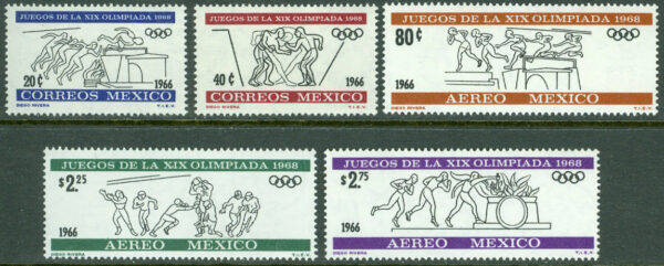 Mexiko - M 1214-1218 OS i Mexico City 1968, 5 kpl **