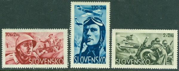 Slovakien - M  121-123 För slovakiska frontkämpar, 3 kpl *