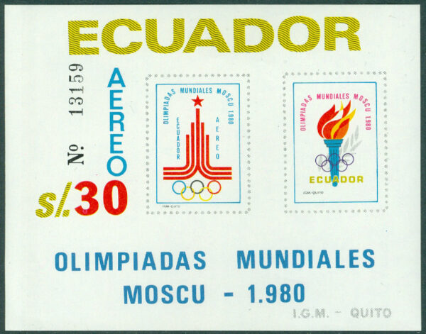 Ecuador - M BL 96 OS i Moskva 1980, block **