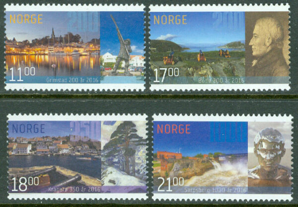 Norge - F 1930-1933 Stadsjubiléer, 4 kpl **