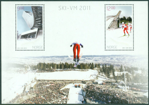 Norge - F 1777-1778 (BL 47) VM på skidor 2011, block kpl **