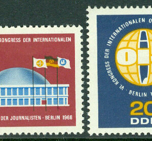 DDR – M 1212-1213 Internationella journalistorganisationens (OIJ) kongress, 2 kpl **